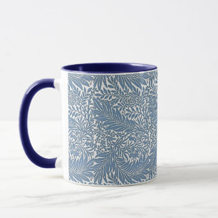 William Morris Vintage Floral Pattern Blue White Mug