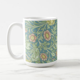 William Morris Vintage Floral Pattern Green Pink Coffee Mug