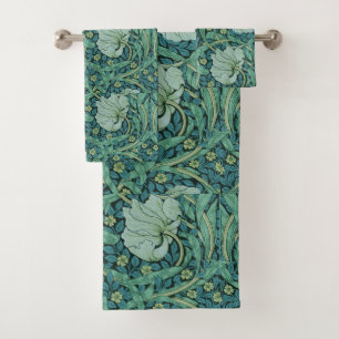 William Morris Vintage Floral Pattern Pimpernel Bath Towel Set