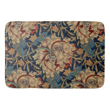 William Morris Vintage Floral Pattern Red Blue    