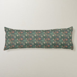 William Morris Vintage Floral Pink Green Compton  Body Cushion
