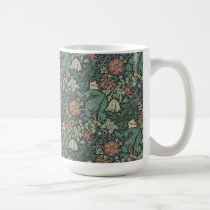 William Morris Vintage Floral Pink Green Compton   Coffee Mug