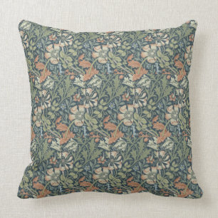 William Morris Vintage Floral Pink Green Compton Cushion