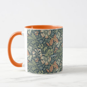William Morris Vintage Floral Pink Green Compton Mug
