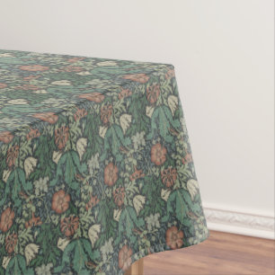 William Morris Vintage Floral Pink Green Compton   Tablecloth
