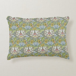 William Morris Vintage Floral Pink Green Myrtle    Decorative Cushion