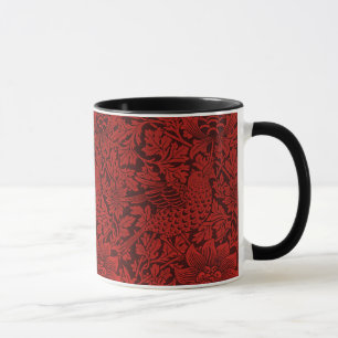 William Morris Vintage Flowers Birds Red           Mug