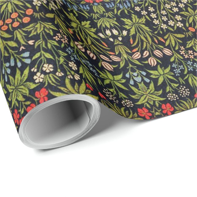William Morris Vintage Flowers Floral Pattern  Wrapping Paper (Roll Corner)