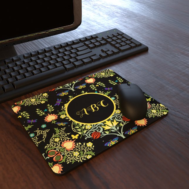 William Morris Vintage Flowers Monogram Mouse Mat (Creator Uploaded)