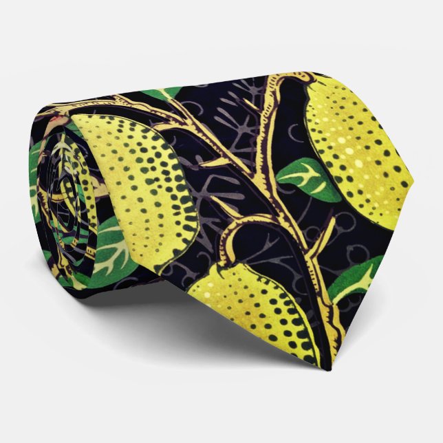 William Morris Vintage Fruit Pattern Neck Tie (Rolled)