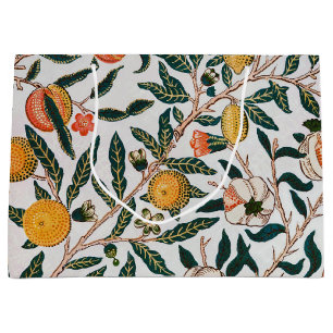 William Morris Vintage Fruit Pomegranate White Large Gift Bag