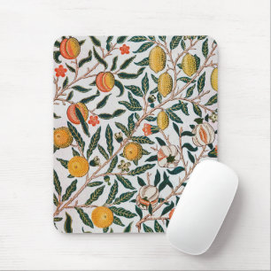 William Morris Vintage Fruit Pomegranate White Mouse Mat