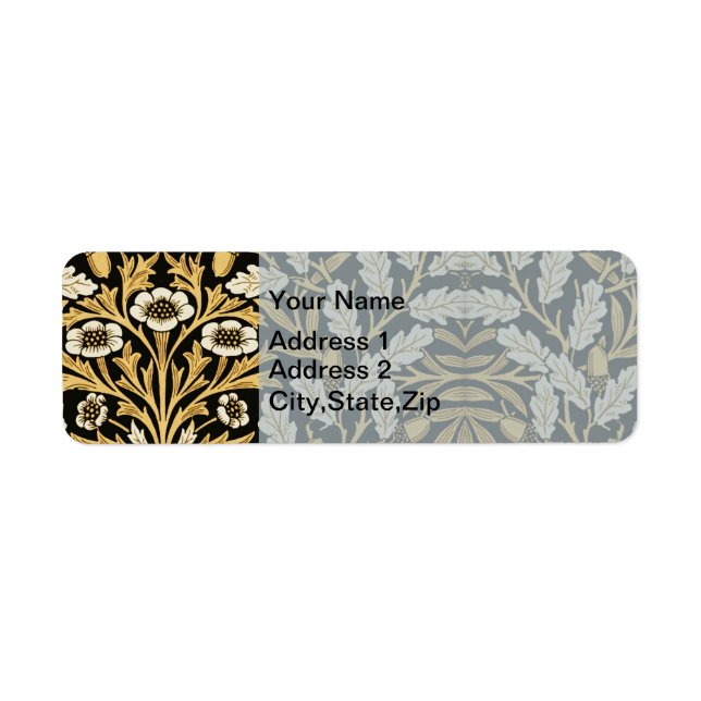 William Morris Vintage Gold Black Oak Pattern (Front)