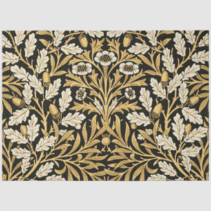 William Morris Vintage Gold Black Oak Pattern Tissue Paper