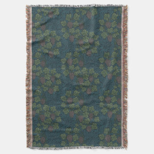 William Morris Vintage Grape Vine Pattern Throw Blanket