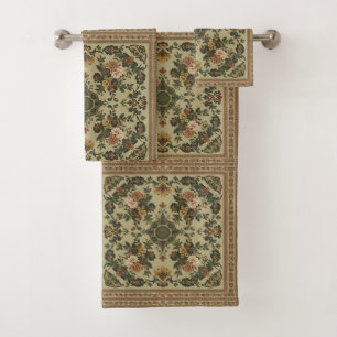 William Morris vintage Honeysuckle Floral Pattern Bath Towel Set
