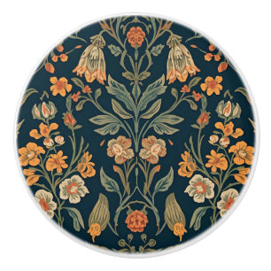 William Morris vintage Honeysuckle Floral Pattern Ceramic Knob