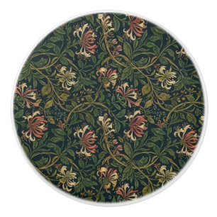 William Morris vintage Honeysuckle Floral pattern Ceramic Knob