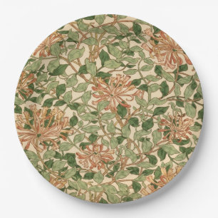 William Morris vintage Honeysuckle Floral pattern Paper Plate