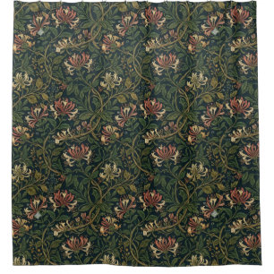 William Morris vintage Honeysuckle Floral pattern Shower Curtain