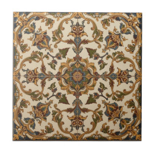 William Morris Vintage Honeysuckle Floral Pattern Tile