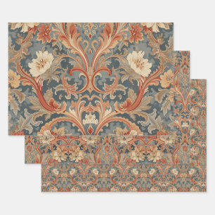 William Morris vintage Honeysuckle Floral Pattern Wrapping Paper Sheet