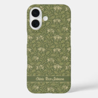 William Morris Vintage Honeysuckle Flowers Green