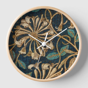 William Morris Vintage Honeysuckle Pattern  Clock