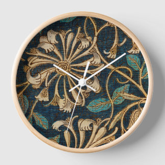 William Morris Vintage Honeysuckle Pattern  Clock