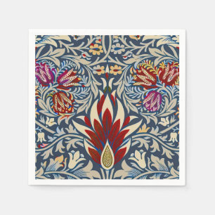 William Morris Vintage Indigo Floral Pattern Napkin