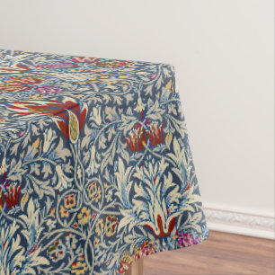 William Morris Vintage Indigo Floral Pattern Tablecloth