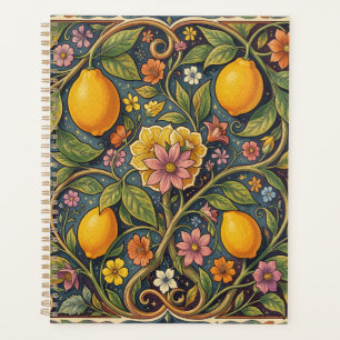 William Morris vintage lemon Fruit Floral pattern Planner