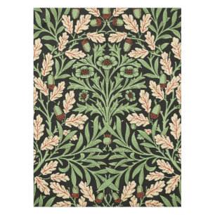 William Morris Vintage Oak Black Red Pattern Tablecloth