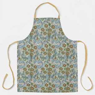 William Morris Vintage Orchard Acanthus Blue Green Apron