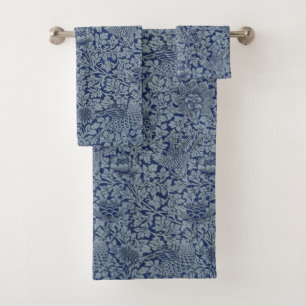 William Morris Vintage Pattern Bird and Anemone  Bath Towel Set