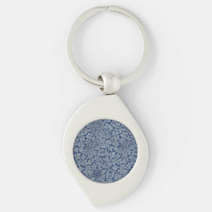 William Morris Vintage Pattern Bird and Anemone  Key Ring
