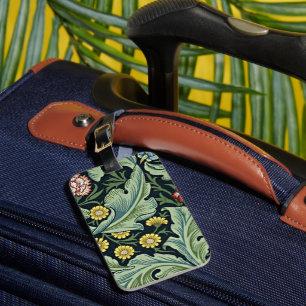 William Morris vintage pattern, Leicester, Luggage Tag