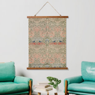 William Morris Vintage Peacock & Dragon Wallpaper Hanging Tapestry