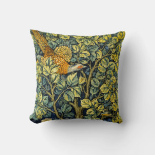 William Morris Vintage Pheasant Squirrel Flower Cushion