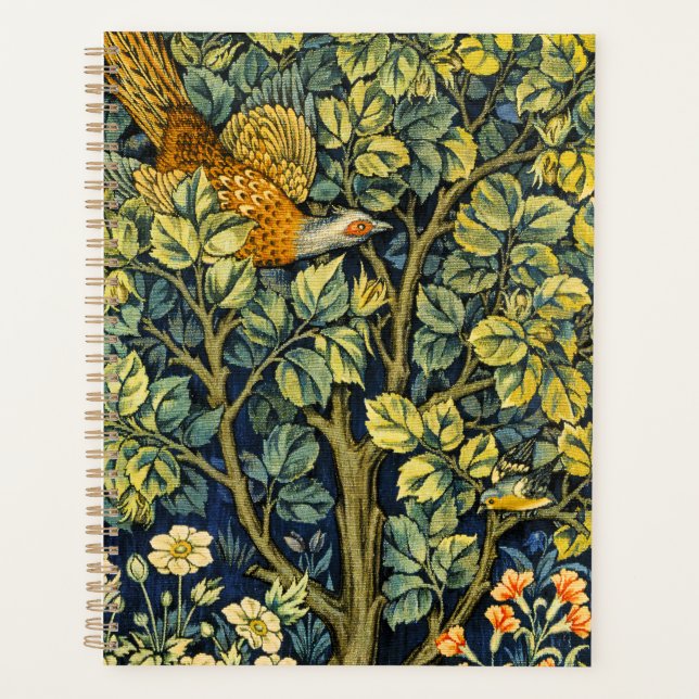 William Morris Vintage Pheasant Squirrel Flower Planner (Front)