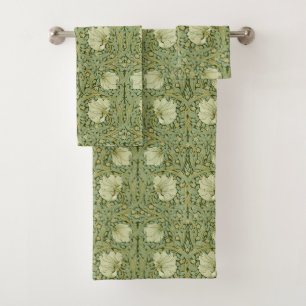 William Morris Vintage Pimpernel Floral Pattern Bath Towel Set