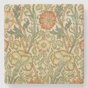 William Morris Vintage Pink and Rose Pattern Stone Coaster