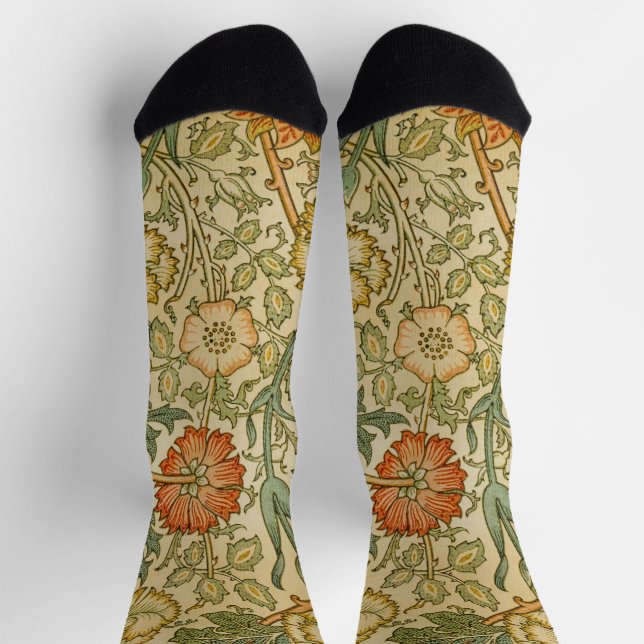 William Morris - Vintage Pink and Rose Socks (Top)