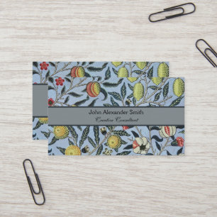William Morris Vintage Pomegranate Fruit Pattern Business Card
