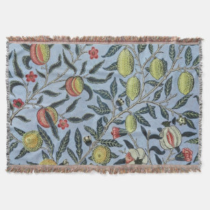 William Morris Vintage Pomegranate Fruit Pattern Throw Blanket