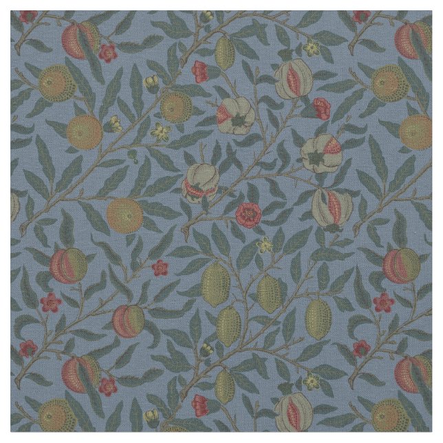 William Morris Vintage Pomegranate Pattern Fabric (Close Up)