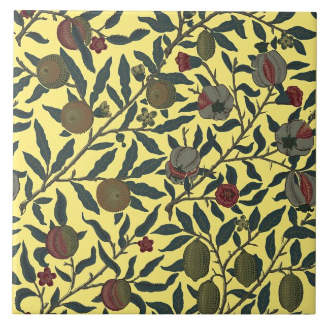 William Morris Vintage Pomegranate Pattern Tile (Front)