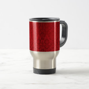 William Morris Vintage Red Stamped Velvet Pattern  Travel Mug