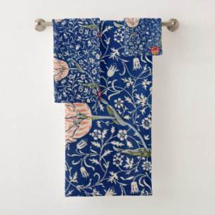 William Morris Vintage Retro Flower Pattern Bath Towel Set