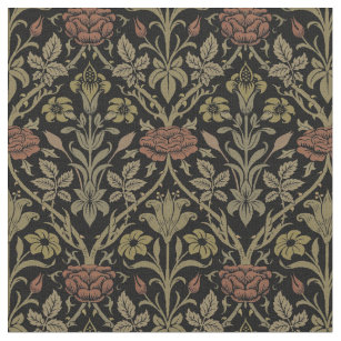 William Morris Vintage Rose and Lily Pattern Fabric